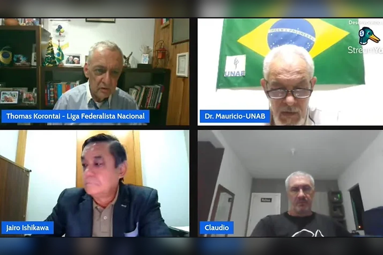 Videoconferência de lançamento da Liga Federalista Nacional